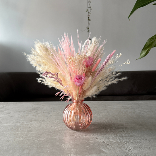 Jaya Dried Flower Arrangement In Pink & Cream