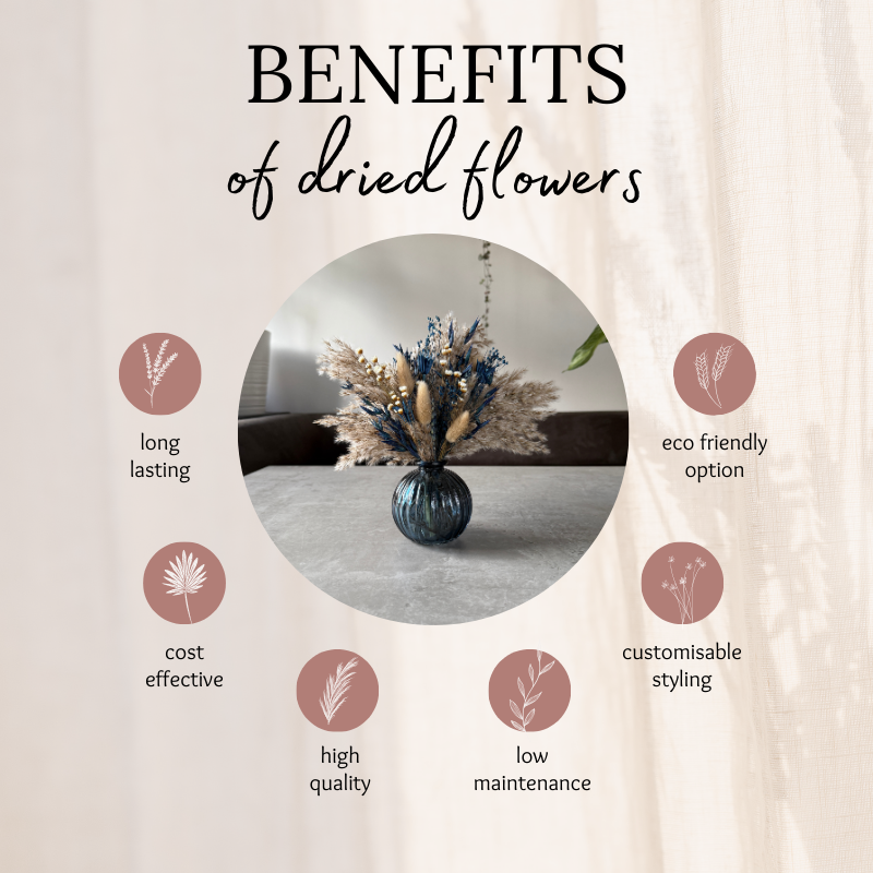 Latisha Dried Flower Arrangement In Natural & Navy