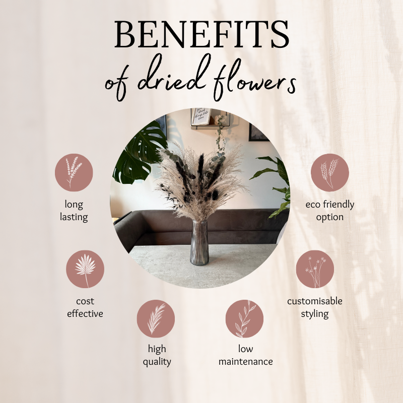 Winter Dried Flower Arrangement In Grey & Black