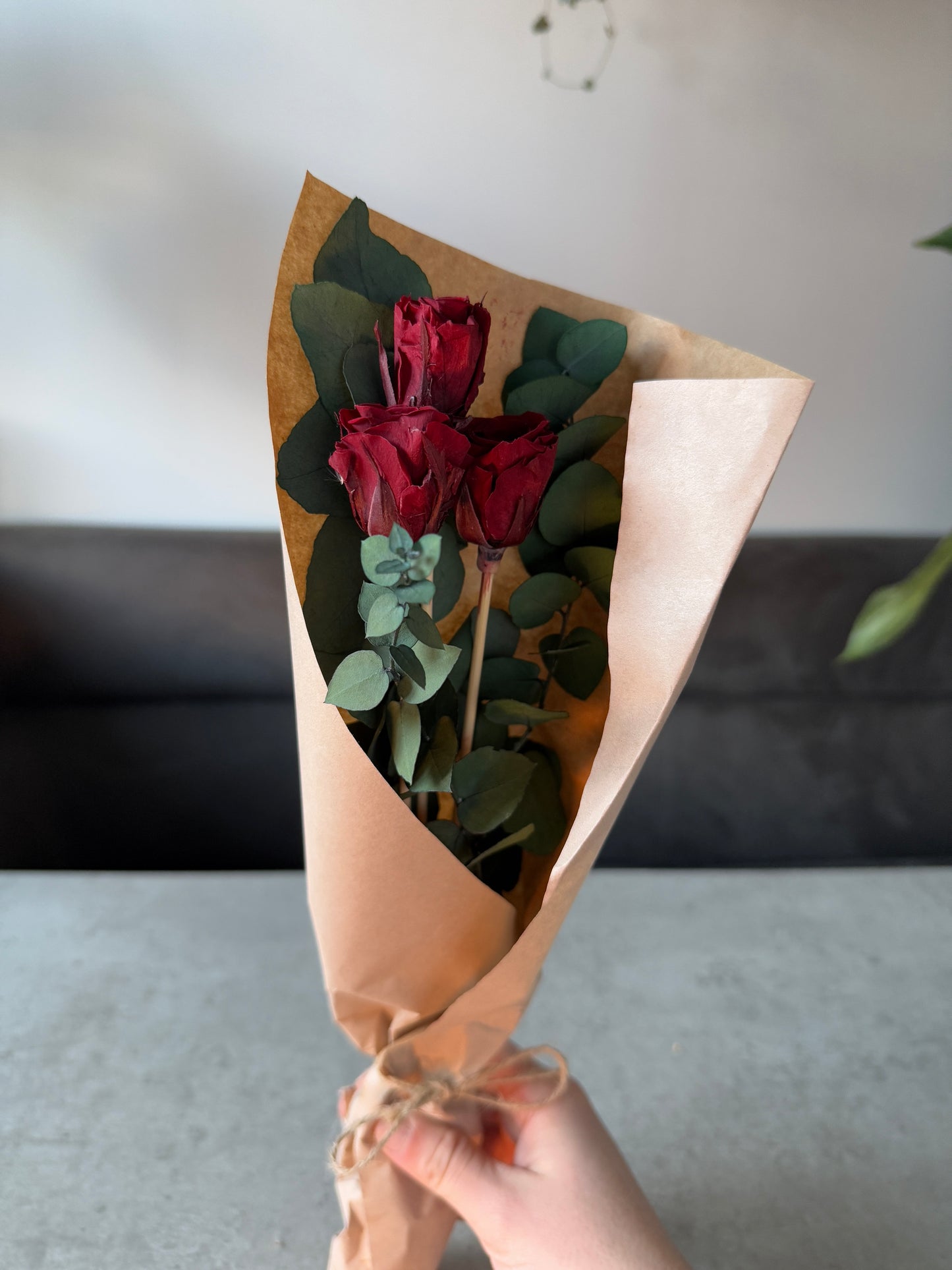 Mini Preserved Roses & Eucalyptus
