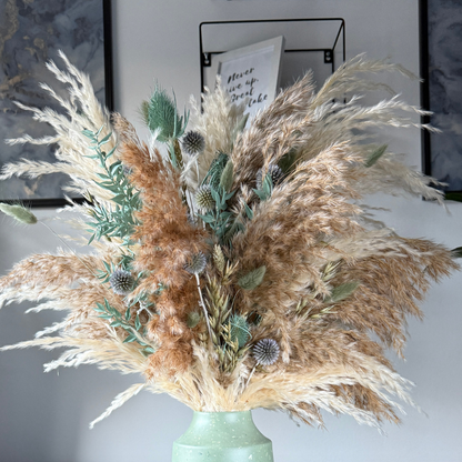 Rhianne Dried Flower Arrangement In Sage, Natural & Cream