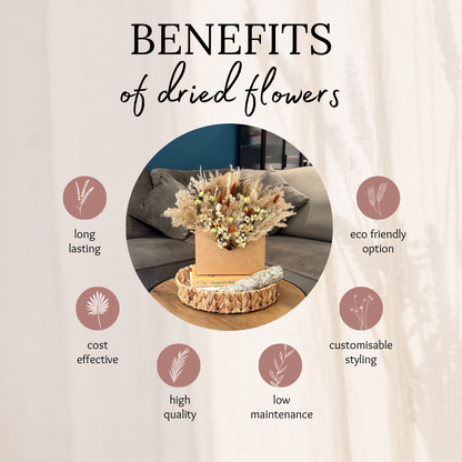 Sarah Envelope Dried Flower Box In Natural, Brown & Cream