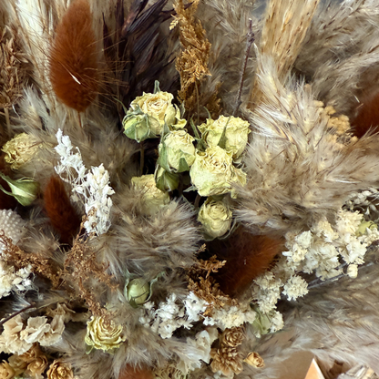Sarah Envelope Dried Flower Box In Natural, Brown & Cream