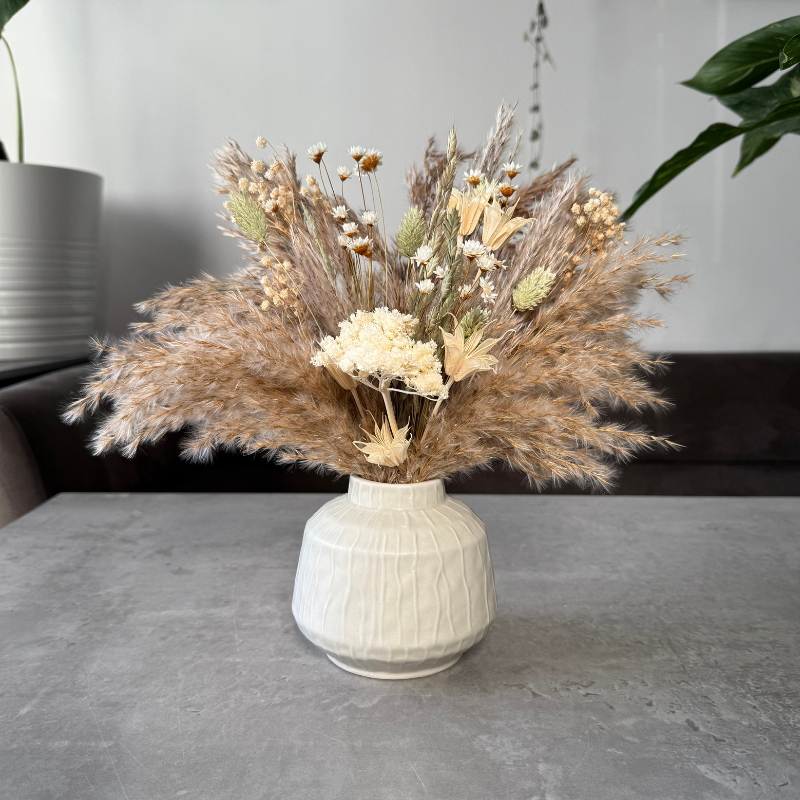 Nancy Dried Flower Arrangement In Natural, Cream & Soft Green