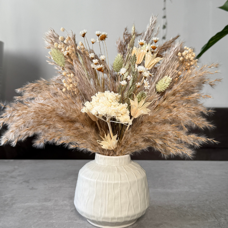 Nancy Dried Flower Arrangement In Natural, Cream & Soft Green