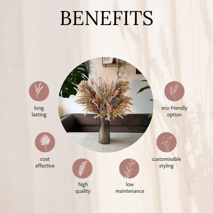 Iniyah Dried Flower Arrangement In Natural, Grey & Pink