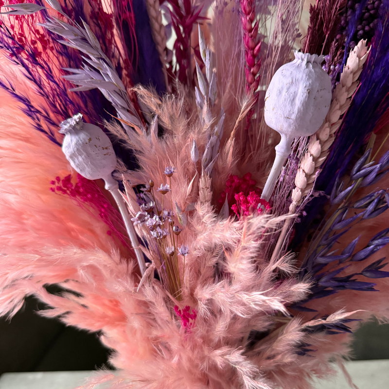 Zaina Dried Flower Arrangement In Pink & Purple