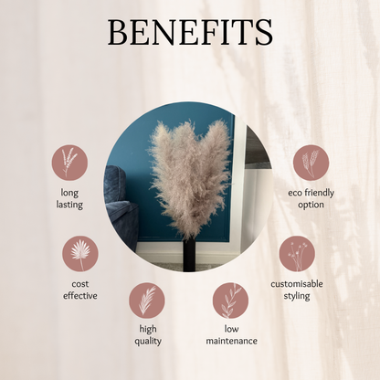 XL Extra Fluffy Pampas Grass In Grey