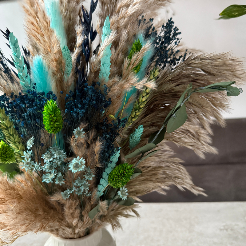 Keira Dried Flower Arrangement In Blue, Green & Natural