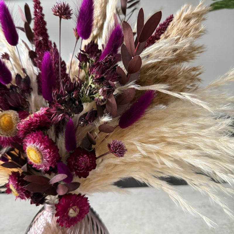 Nadia Dried Flower Arrangement In Natural, Cream & Berry Tones