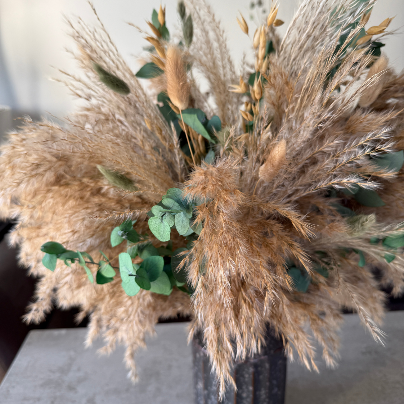 Samantha Dried Flower Arrangement In Natural, Sage Green & Eucalyptus