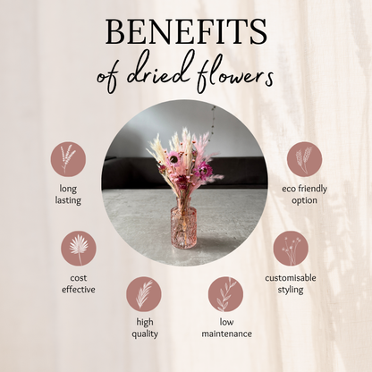 Marianne Dried Flower Arrangement In Cream & Pink
