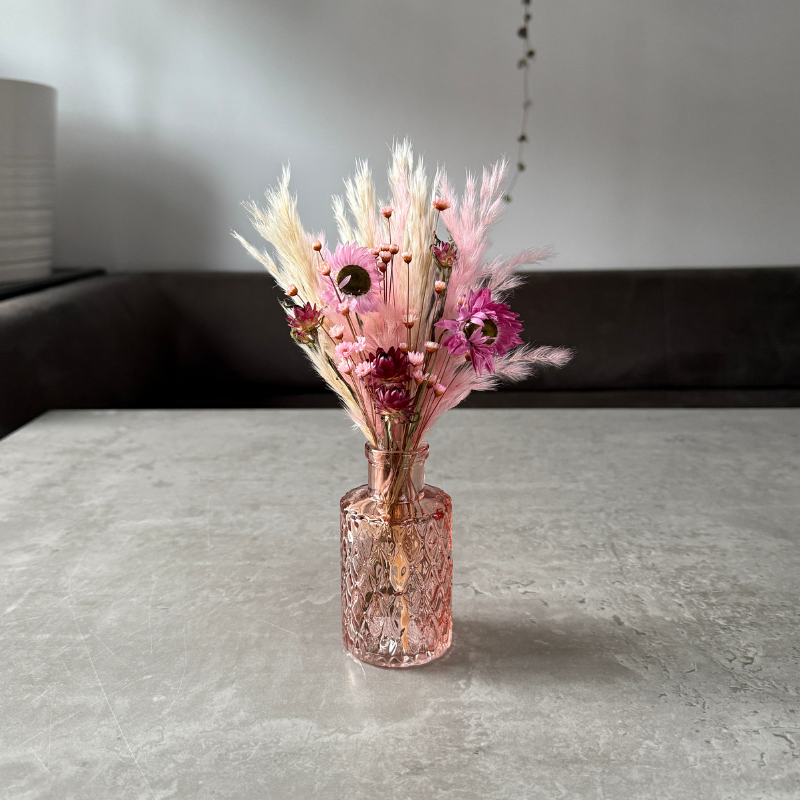 Marianne Dried Flower Arrangement In Cream & Pink