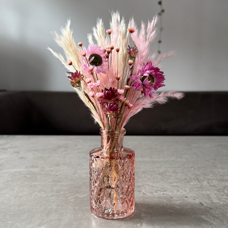 Marianne Dried Flower Arrangement In Cream & Pink