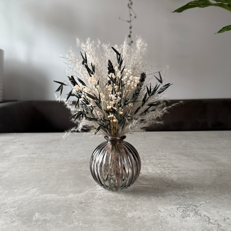 Wilma Dried Flower Arrangement In Grey, Black & White