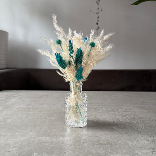 Harlow Dried Flower Arrangement In Cream & Teal