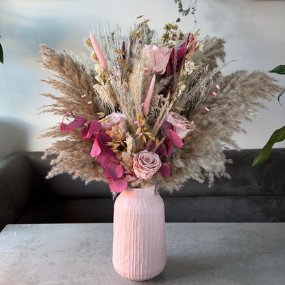 Jane Dried Flower Arrangement In Natural, Pink & Cream