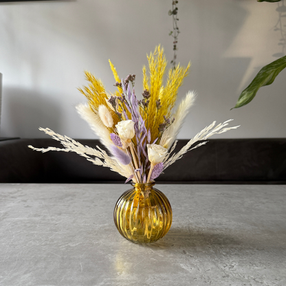 Sana Dried Flower Arrangement In Yellow, Purple & White