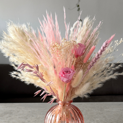 Jaya Dried Flower Arrangement In Pink & Cream