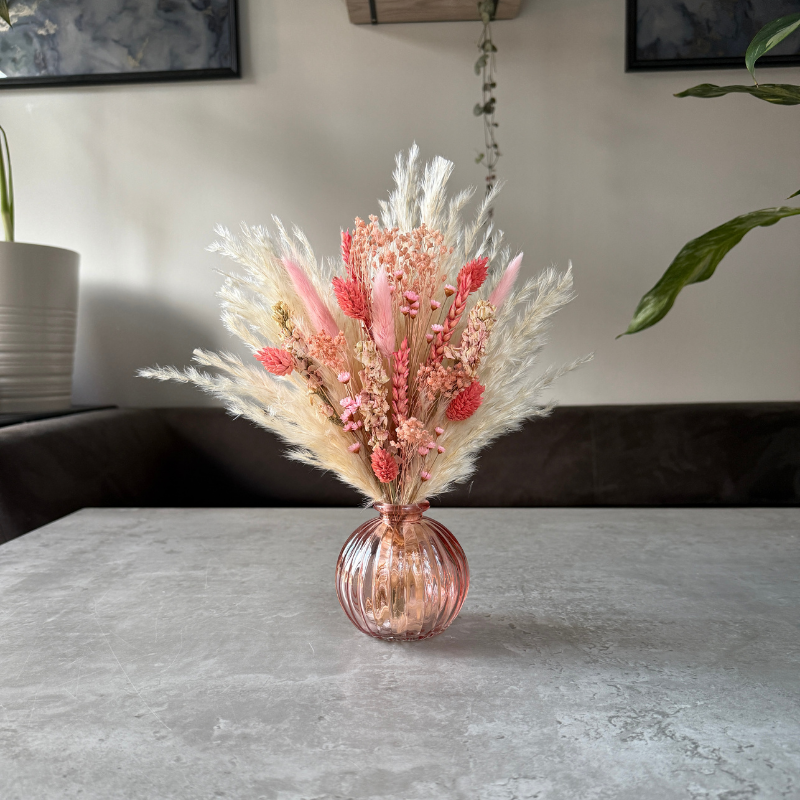 Alena Dried Flower Arrangement In Coral, Pink & Cream