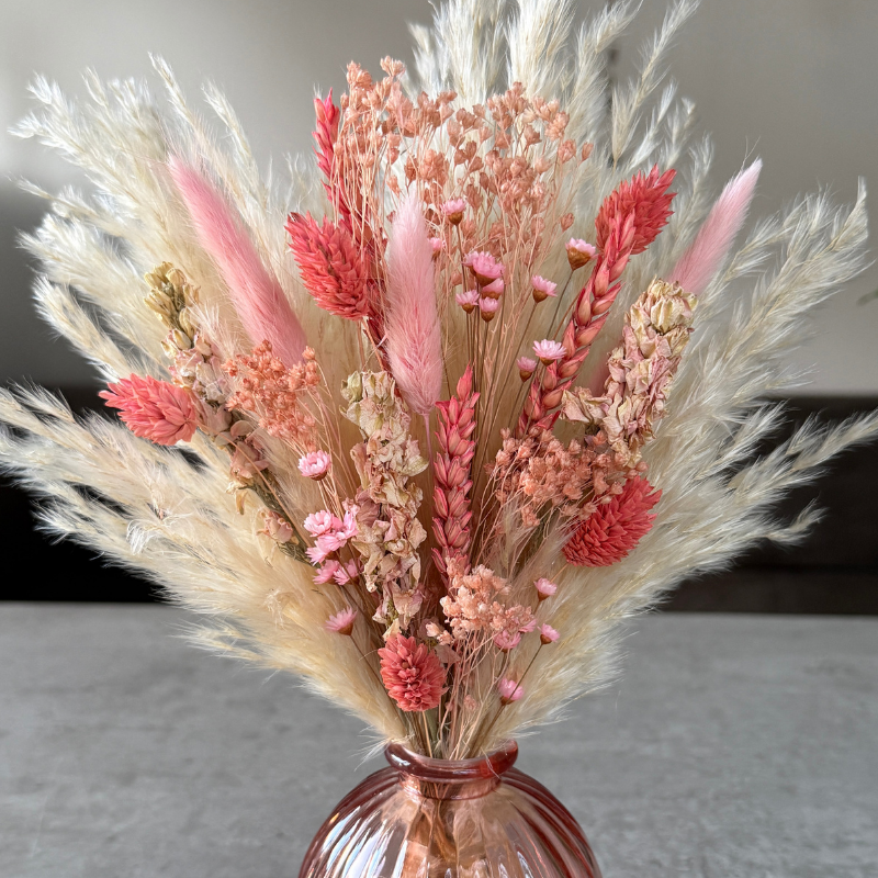 Alena Dried Flower Arrangement In Coral, Pink & Cream