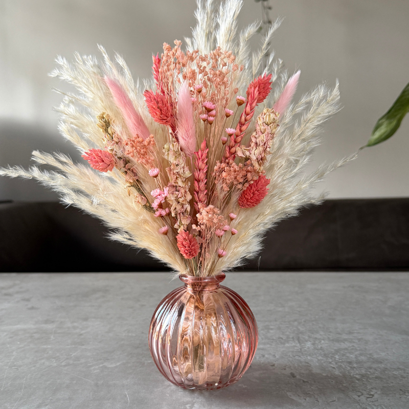 Alena Dried Flower Arrangement In Coral, Pink & Cream