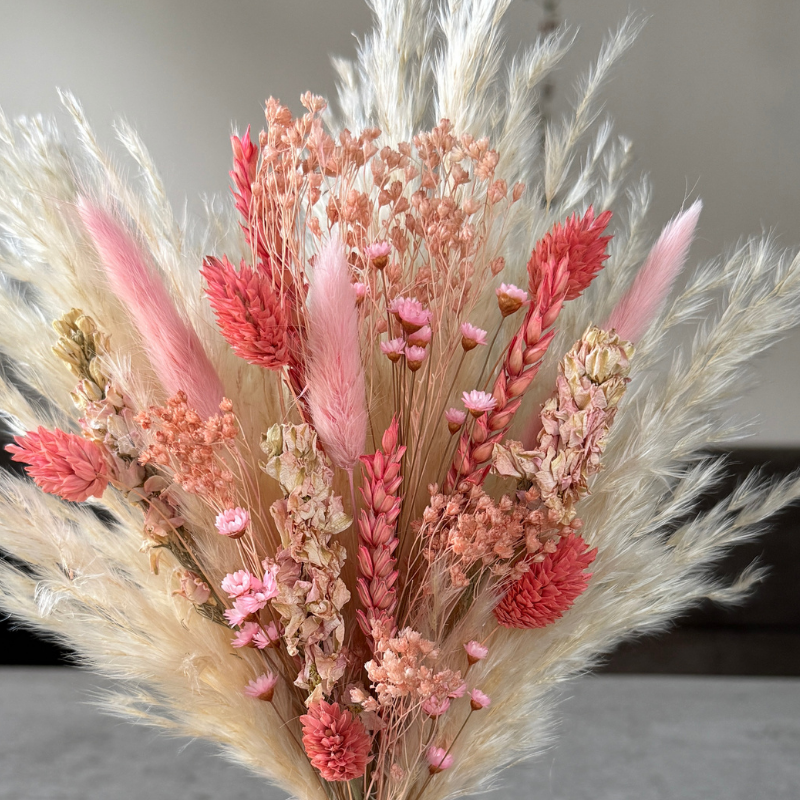 Alena Dried Flower Arrangement In Coral, Pink & Cream