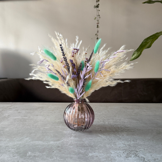 Mollie Dried Flower Arrangement In Cream, Lilac & Mint Green