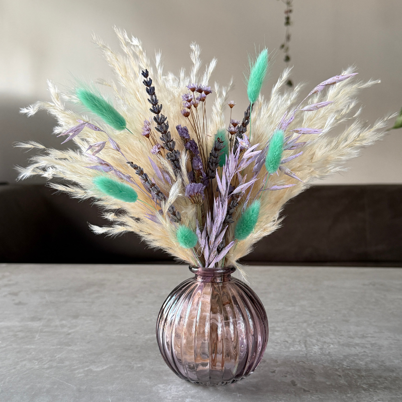 Mollie Dried Flower Arrangement In Cream, Lilac & Mint Green