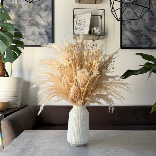 Adelaide Dried Flower Arrangement In Cream & White