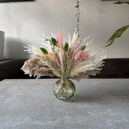 Dakota Dried Flower Arrangement In Green, Pink, Natural & Cream