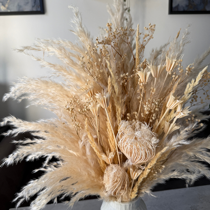 Adelaide Dried Flower Arrangement In Cream & White