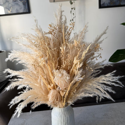 Adelaide Dried Flower Arrangement In Cream & White