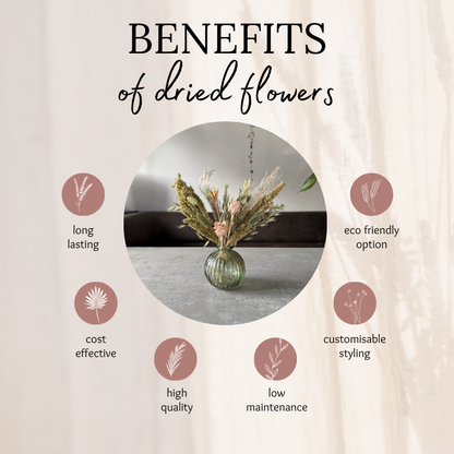 Lyra Dried Flower Arrangement Natural, Green & Nude