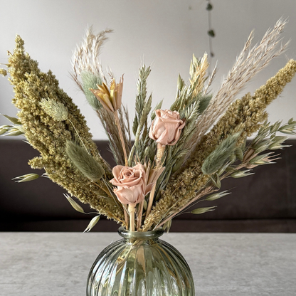Lyra Dried Flower Arrangement Natural, Green & Nude