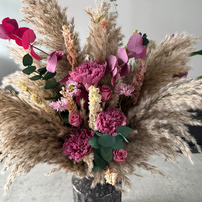 Piper Dried Flower Arrangement In Natural, Berry Purple & Pink