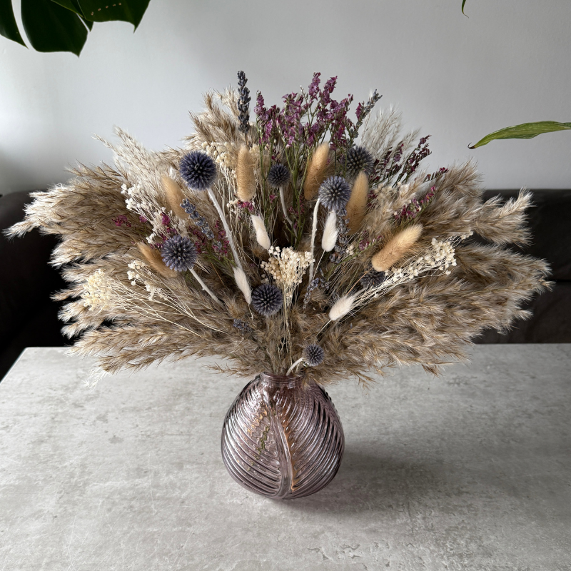 Margaret Dried Flower Arrangement In Natural, Berry & Lavender