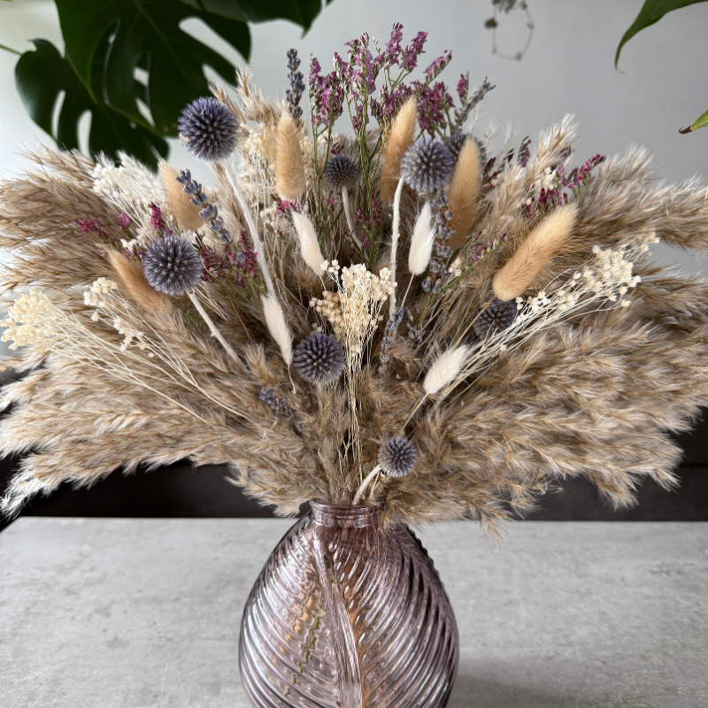 Margaret Dried Flower Arrangement In Natural, Berry & Lavender