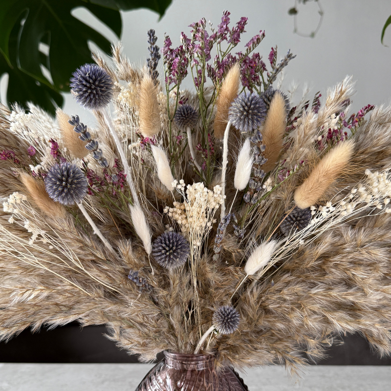 Margaret Dried Flower Arrangement In Natural, Berry & Lavender