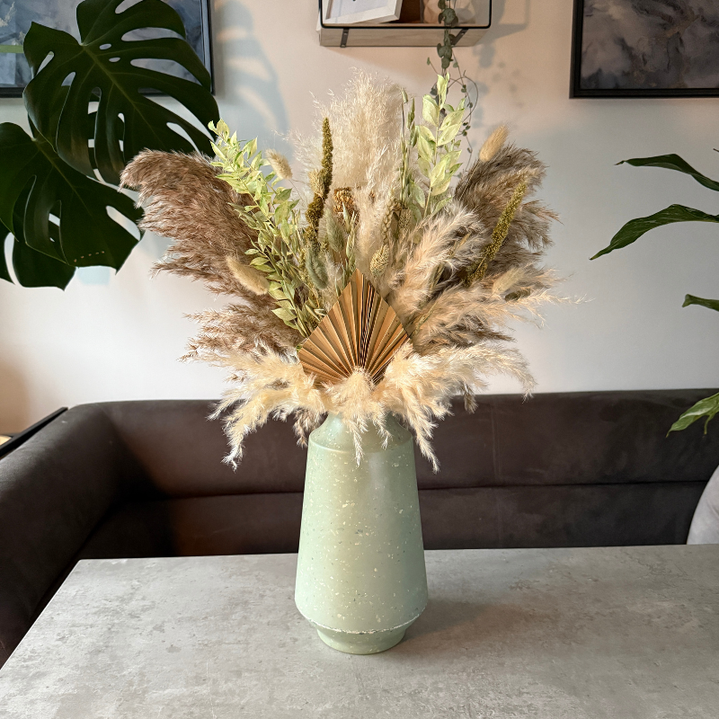 Della Dried Flower Arrangement In Natural, Cream & Green