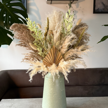 Della Dried Flower Arrangement In Natural, Cream & Green