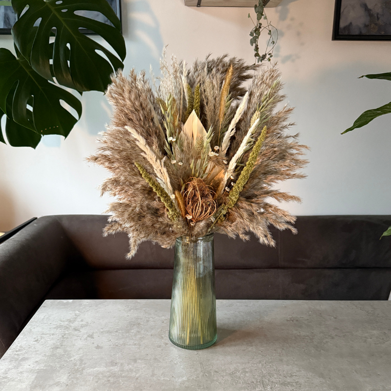 Ember Dried Flower Arrangement In Natural, Green & White