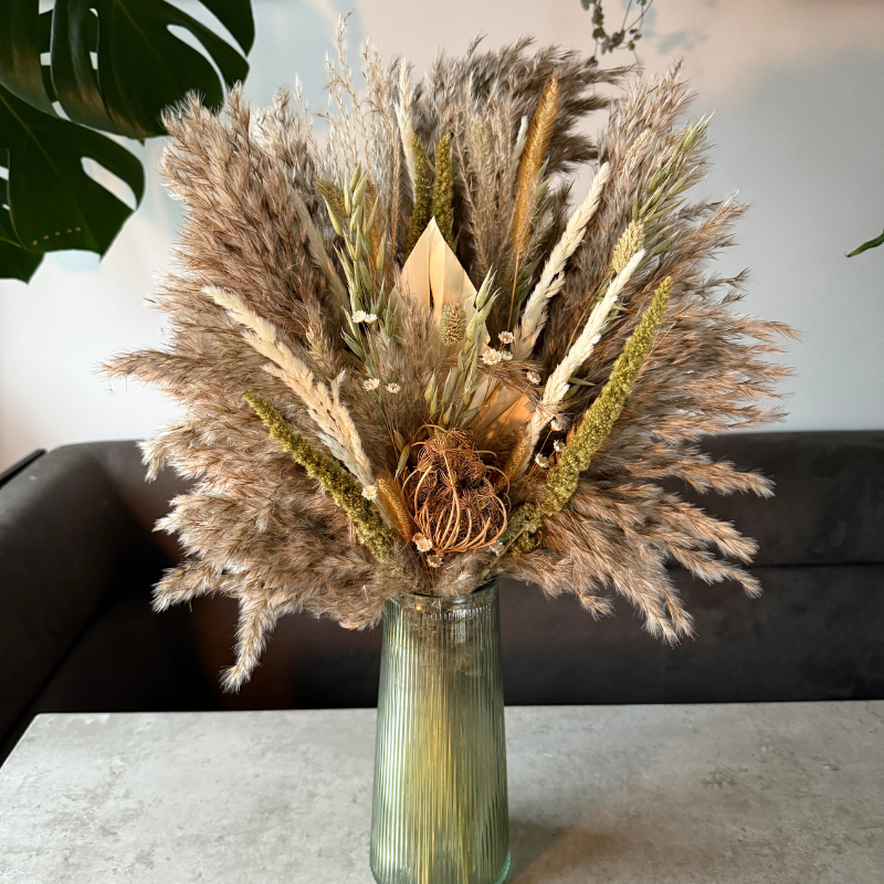 Ember Dried Flower Arrangement In Natural, Green & White