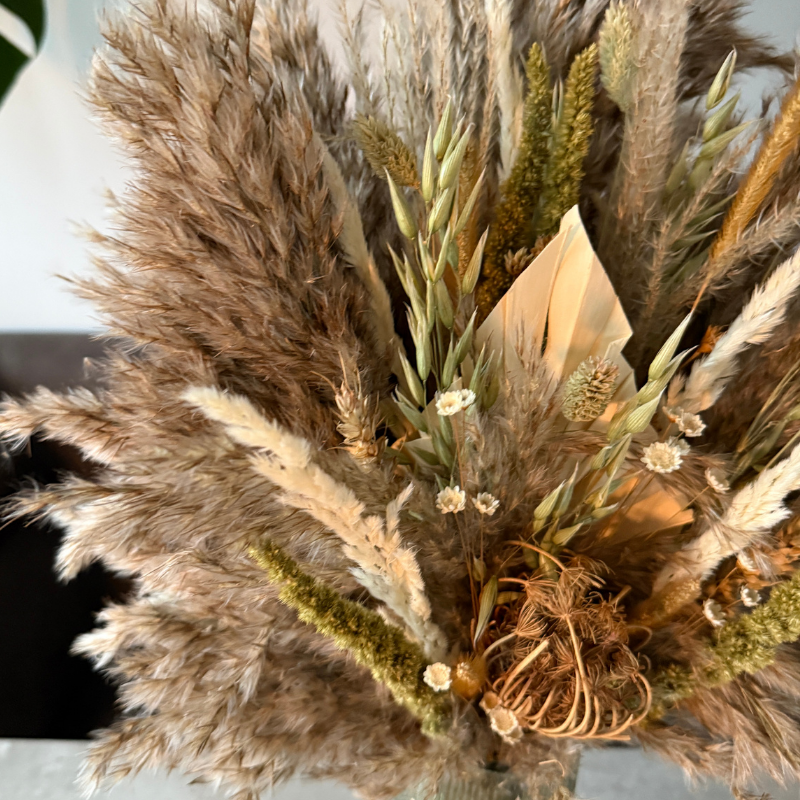 Ember Dried Flower Arrangement In Natural, Green & White