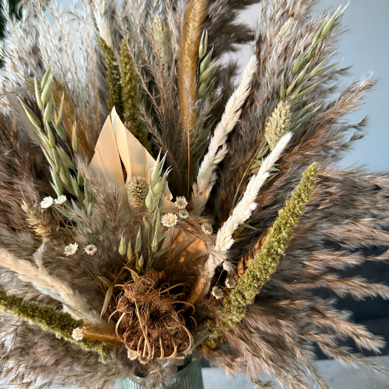 Ember Dried Flower Arrangement In Natural, Green & White