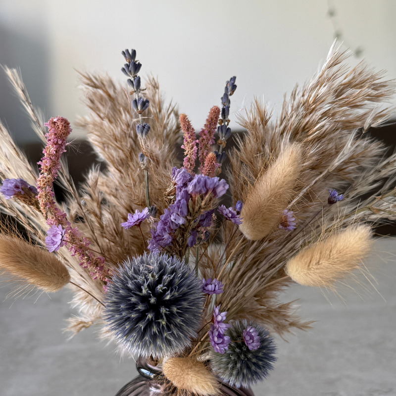 Bonnie Dried Flower Arrangement In Natural & Purple