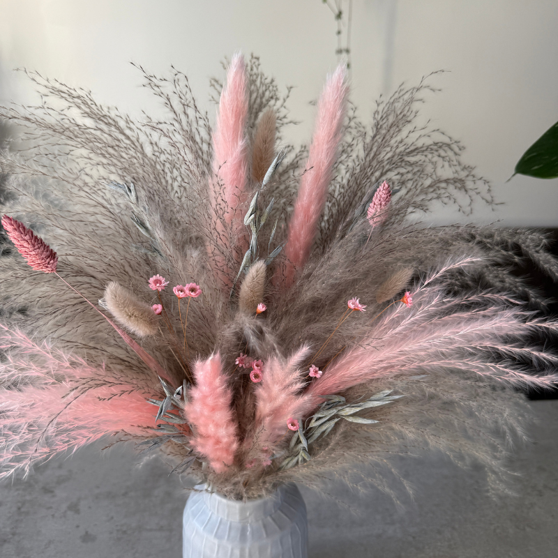 Maya Dried Flower Arrangement In Pink & Grey