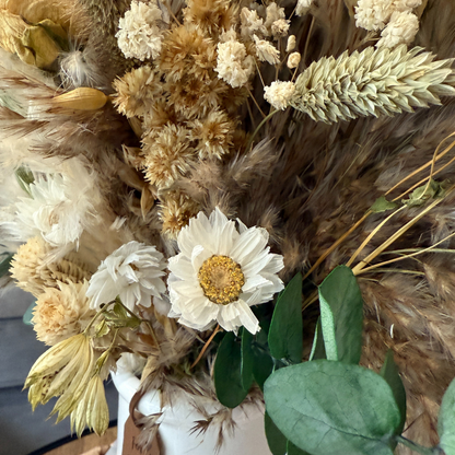 Chloe Dried Flower Arrangement In White, Cream, Green & Natural