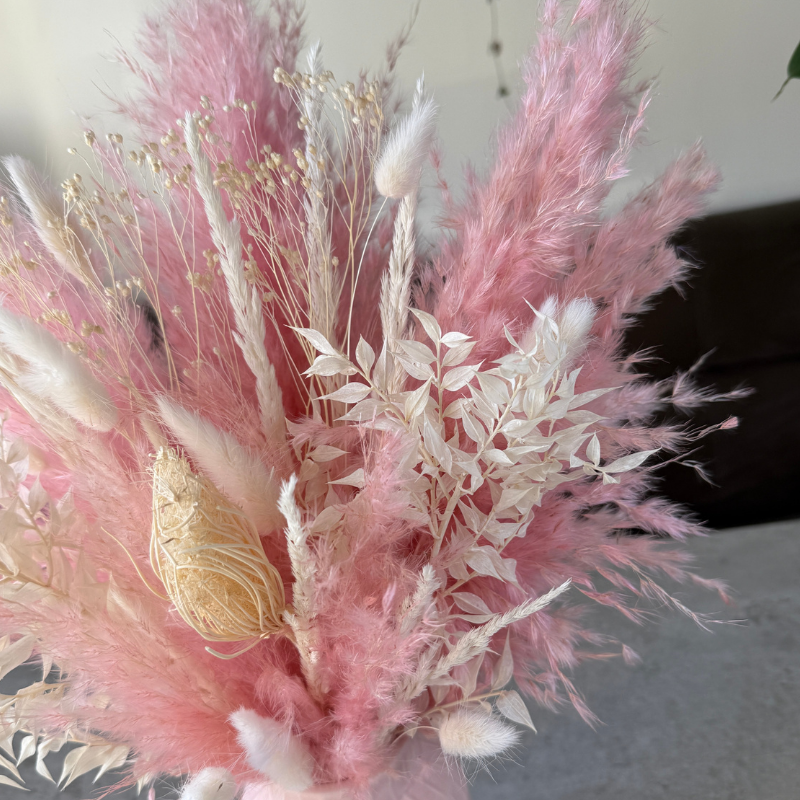 Sophie Dried Flower Arrangement In Pink & White