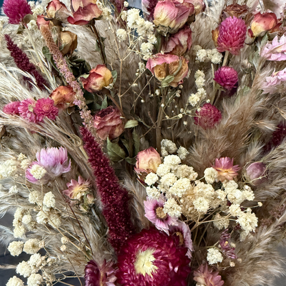 Catherine Dried Flower Arrangement In Natural, Cream, Purple & Berry Tones